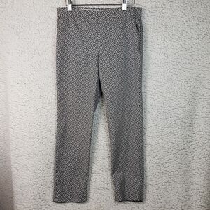 J Jill Essential Slim Ankle Pants Women's 6P Black & White Geometric Pattern